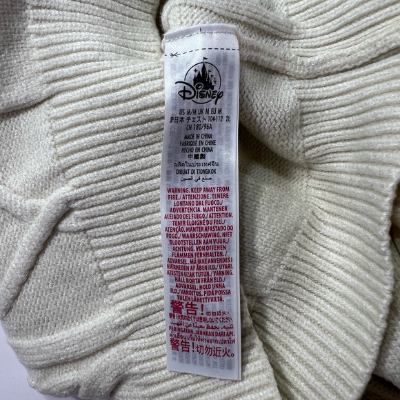 Disney Parks 2022 Exclusive Minnie Mouse Cable Knit Crewneck Sweater - cream, M - Picture 5 of 13